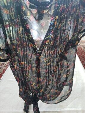 American Rag Sheer Tie-front Blouse S